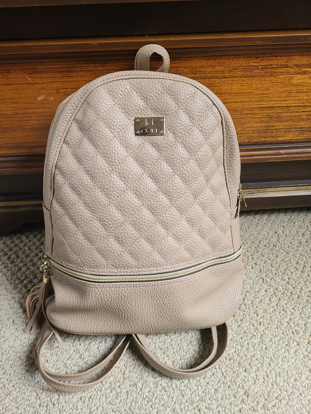 COPI Beige Scotch quilted small backpack